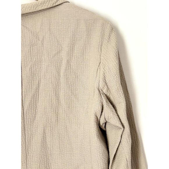 Eileen Fisher Blazer Jacket Size Medium pockets Neutral Minimalist Cotton N34 - Picture 6 of 15